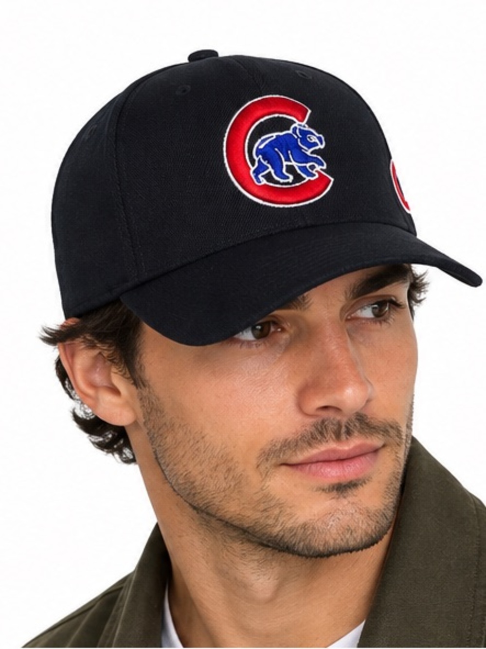 Vintage Chicago Cubs Logo Wool Blend Snapback Hat Black MLB One Size